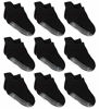 Picture of Zaples Baby Non Slip Grip Ankle Socks with Non Skid Soles for Infants Toddlers Kids Boys Girls, Black, 12-36 Months