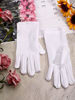 Picture of Sumind 3 Pairs Wrist Length Gloves Women Short Satin Gloves Opera Short Gloves for 1920s Wedding Party (White 2)