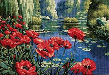 Picture of DIMENSIONS Needlepoint Kit, Lakeside Poppies, 16" x 11"