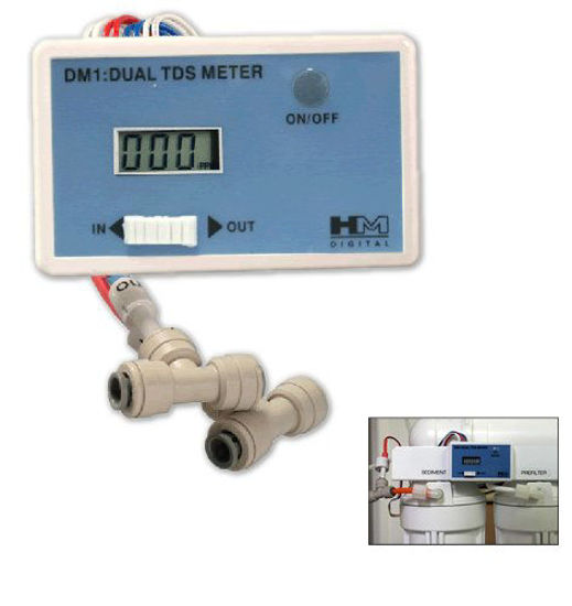 GetUSCart- HM Digital DM-1 In-Line Dual TDS Monitor, 0-9990 ppm Range ...