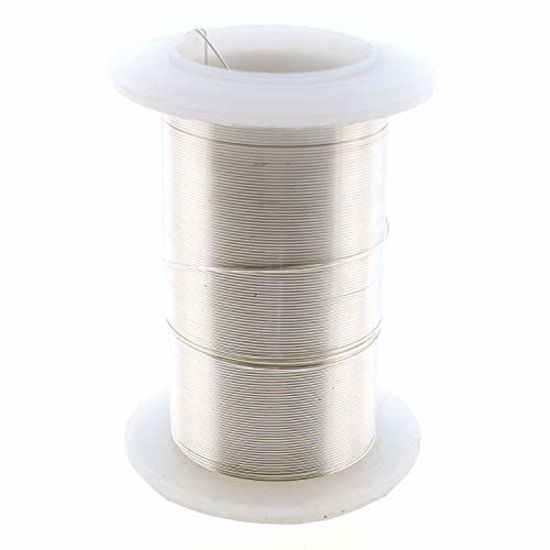 Picture of 26-Gauge Lacquered Tarnish-Resistant Copper Wire for Jewelry Making,34 Yard,31 Meter Spool(Silver Plated)