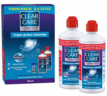 Picture of Clear Care Cleaning & Disinfecting Solution with Lens Case, Twin Pack, 12 Fl Oz (Pack of 2)