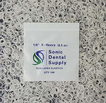 Picture of Sonic Dental - Clear 1/8" X-Heavy 6 Oz. - Orthodontic Elastic - Braces - Dental Rubber Bands USA