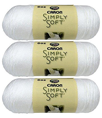 Caron Simply Soft Soft Pink Yarn - 3 Pack of 170g/6oz - Acrylic - 4 Medium  (Worsted) - 315 Yards - Knitting/Crochet