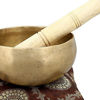 Picture of 5.5" Tibetan Singing Bowl for Meditation, Sound Healing, Yoga & Sound Therapy. Made of 7 metals. Silk Cushion, Wooden Mallet, Box & Tingsha included by thamelmart