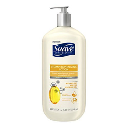 Picture of Suave Skin Solutions Body Lotion Revitalizing with Vitamin E, 32 Fl Oz, Pack of 1