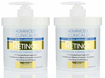 Picture of Advanced Clinicals Retinol Cream. Spa Size for Salon Professionals. Moisturizing Formula Penetrates Skin to Erase the Appearance of Fine Lines & Wrinkles. Fragrance Free. (Two - 16oz)