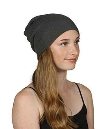 Picture of TOP HEADWEAR Soft Ribbed Slouchy Beanie - Dark Grey