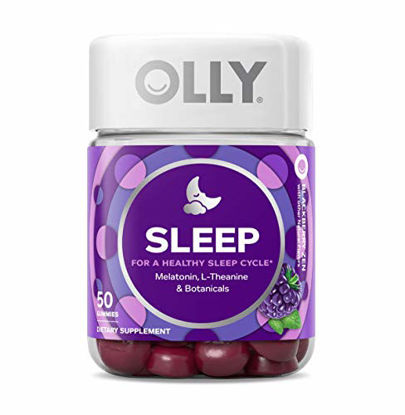 Picture of OLLY Sleep Melatonin Gummy, All Natural Flavor and Colors with L Theanine, Chamomile, and Lemon Balm, 3 mg per Serving, 25 Day Supply (50 Count)