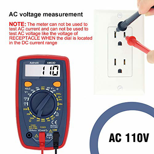 GetUSCart- AstroAI Digital Multimeter with Ohm Volt Amp and Diode ...
