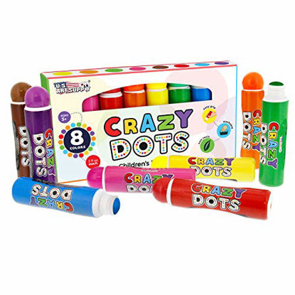 Picture of U.S. Art Supply 8 Color Crazy Dots Markers - Children's Washable Easy Grip Non-Toxic Paint Marker Daubers
