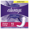 Picture of Always Xtra Protection Dailies Feminine Panty Liners for Women, Extra Long, 368 Count, Unscented (92 Count, Pack of 4 - 368 Count Total)