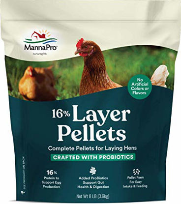 Picture of Manna Pro Layer 16% with Probiotic Pellets | High in nutrients | 8 LB