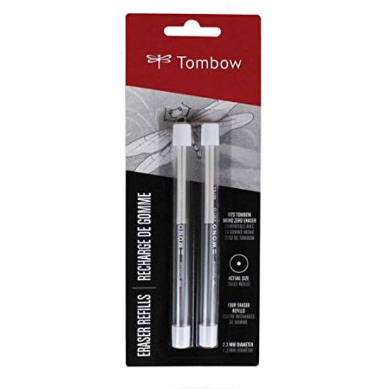 Picture of Tombow 57316 Mono Zero Eraser Refills, Round 2.3mm, 2-Pack