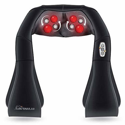 Picture of Snailax Shiatsu Neck and Shoulder Massager - Back Massager with Heat, Deep Kneading Electric Massage Pillow for Neck, Back, Shoulder,Foot Body Pain Relief