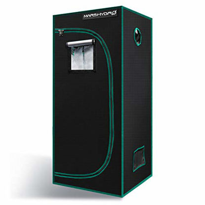 Picture of MARS HYDRO Grow Tent 2.3'x2.3' 1680D Canvas 100% Reflective Mylar Grow Tents with Removable Floor Tray for Indoor Hydroponic Plant Growing Room 27"x27"x63" for TS600/SP150
