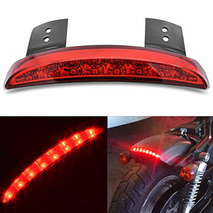 Picture of KaTur Motorcycle 8 LED Stop Chopped Fender Edge Running Brake Rear Tail Light for Harley Sportster XL 883N 1200N XL1200V XL1200X Red Light