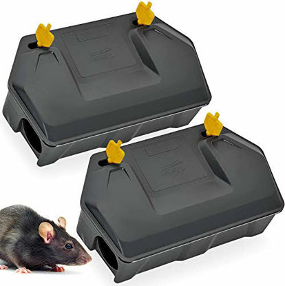 Picture of Rat Bait Station 2 Pack - Rodent Bait Station with Key Eliminates Rats Fast. Keeps Children and Pets Safe Indoor Outdoor (2 Pack) (Bait not Included)