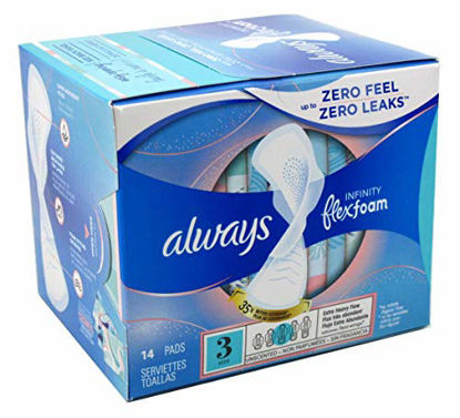 Picture of Always Pads Size 3 Infinity With Flex Foam (14 Count) Extra Heavy Flow (Pack of 2)