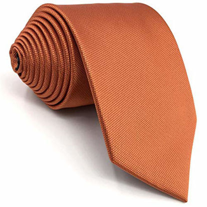 Picture of SHLAX&WING Solid Color Orange Skinny Neckties Silk Ties for Men Slim 2.36 inches