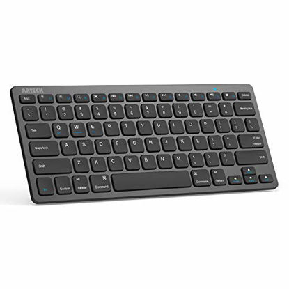 Picture of Arteck Ultra-Slim Bluetooth Keyboard Compatible with iPad 10.2-inch/iPad Air/iPad 9.7-inch/iPad Pro/iPad Mini, iPhone and Other Bluetooth Enabled Devices Including iOS, Android, Windows, Black