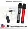 Picture of Wireless Microphone, UHF Wireless Dual Handheld Dynamic Mic System Set with Rechargeable Receiver, 160ft Range, 6.35mm(1/4'') Plug, for Karaoke, Voice Amplifier, PA System, Singing Machine, Church
