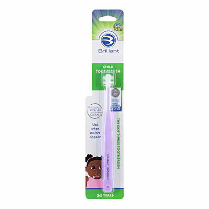 Picture of Brilliant Child Toothbrush by Baby Buddy - Ages 2-5 Years, When Molars Appear, BPA Free Super-Fine Micro Bristles Clean All-Around Mouth, Kids Love Them, 1 Count, Lilac