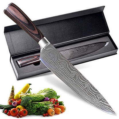 Picture of Professional Chef Knife, 8 Inch Pro Kitchen Knife, German High Carbon Stainless Steel Knife with Ergonomic Handle