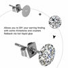 Picture of 600PCS Hypoallergenic Stainless Steel Earrings Posts(5mm/6mm/8mm) Flat Pad Blank Earring Pin Studs with 600PCS Butterfly Earring Backs for Jewelry Making Findings,Total 1200 Pieces