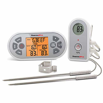 Picture of ThermoPro TP22 Digital Wireless Meat Thermometer for Grilling with Dual Probe Food Cooking Thermometer for Smoker BBQ Grill Thermometer