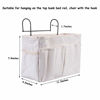 Picture of Kedoung 2Pack Bedside Organizer Caddy Hanging with Hook, Bed Storage Pocket for Dorm Kids Room Top Bunk Bed Loft Bed, Bedside Storage for Phone Remote Control Laptop Books (White)