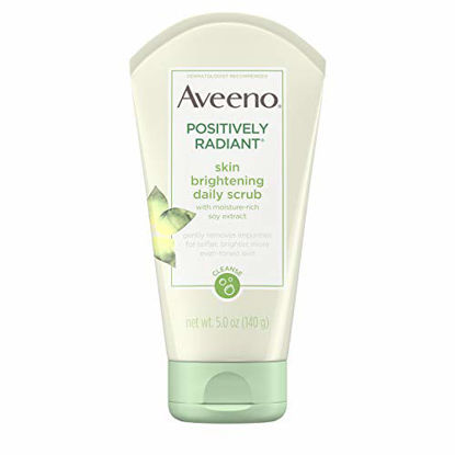 Picture of Aveeno Positively Radiant Skin Brightening Exfoliating Daily Facial Scrub, Moisture-Rich Soy Extract, Soap-Free, Hypoallergenic & Non-Comedogenic Face Cleanser, 5 Oz