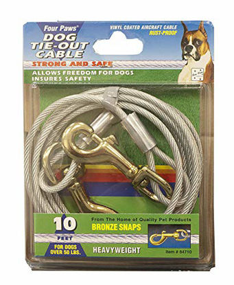 Picture of Four Paws Heavy Weight Tie Out Cable Silver 10 Feet