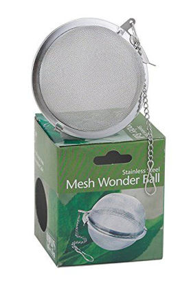 Picture of HIC Loose Tea Leaf Strainer and Herbal Infuser, 18/8 Stainless Steel, Mesh Tea Ball, 3-Inch