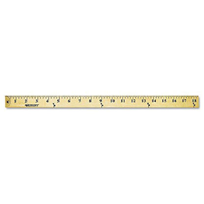 Picture of WestcottÂ Wood Yardstick, Hanging Holes and Metal Ends, 36", Clear Lacquer Finish