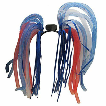 Picture of Flashing Panda LED Lgith-UP Flashing Tentacle Noodle Boppers/Dreads Headband, Red White & Blue USA Patriotic, 1 Headband