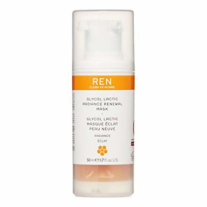 Picture of REN Clean Skincare - Glycol Lactic Radiance Renewal Mask - 10 Minute Exfoliating Face Mask - Skincare Facial Mask for Radiant, Nourished Skin, 1.7 Fl Oz