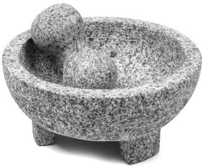 Picture of IMUSA USA Super Heavy Traditional Granite Molcajete Spice Grinder, 8-Inch, Gray, 8