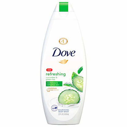 Picture of Dove Refreshing Body Wash Revitalizes and Refreshes Skin Cucumber and Green Tea Effectively Washes Away Bacteria While Nourishing Your Skin, 22 oz