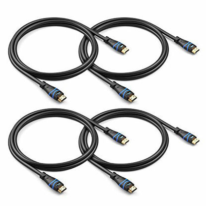 Picture of BlueRigger 4K HDMI Cable (6.6 Feet- 4-Pack, 4K 60Hz, High Speed)
