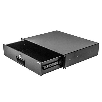 Picture of NavePoint Server Cabinet Case 19 Inch Rack Mount DJ Locking Lockable Deep Drawer with Key 2U