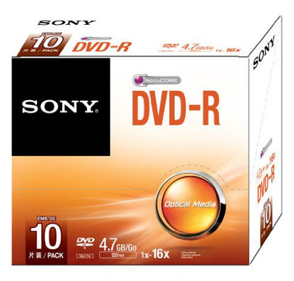 Picture of Sony 10DMR47SS 16x DVD-R 4.7GB Recordable DVD Media - 10 Pack