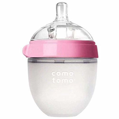 Picture of Comotomo Natural Feel Set - Single Pack Pink 5 oz Baby Bottle, PLUS Extra Pac...