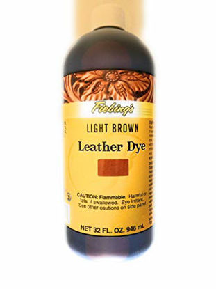 Picture of Fiebing's Light Brown Leather Dye 32oz - alcohol based penetrating & permanent leather dye