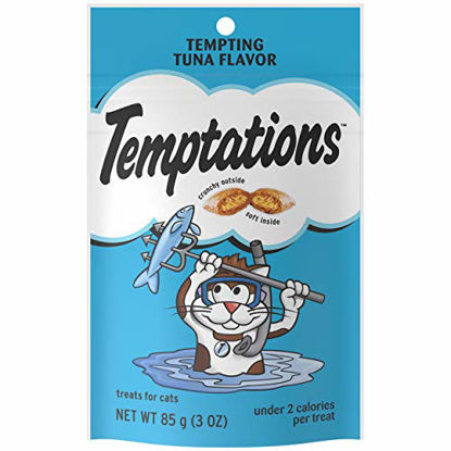 Picture of TEMPTATIONS Classic Crunchy and Soft Cat Treats Tempting Tuna Flavor, 3 oz. Pouch (Pack of 12)