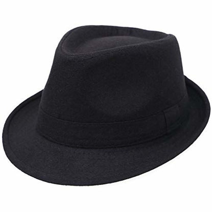 Picture of Fedora Hats for Men Unisex Manhattan Black Fedora