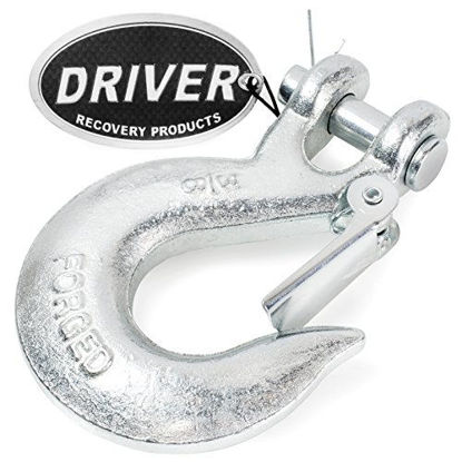 Picture of Driver Recovery 3/8" Clevis Slip Hook with Safety Latch - Heavy Duty Grade 70 Forged Steel Towing Winch Hook