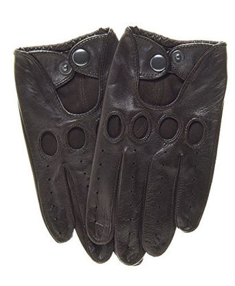Picture of Momentum Men's Touchscreen Leather Driving Gloves by Pratt and Hart Size M Brown