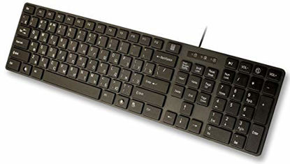 Picture of USB Keyboard with Russian English (Cyrillic) Letters/Characters- Full Size Slim Desktop Design
