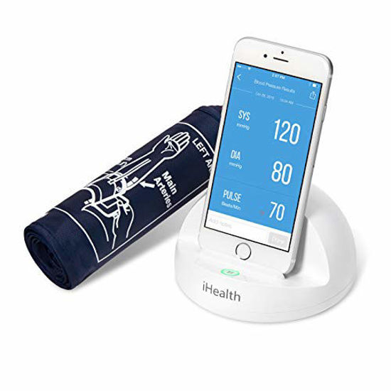 Picture of iHealth Ease Wireless Bluetooth Blood Pressure Monitor, Digital Upper Arm Blood Pressure Cuff, BP monitor for iOS & Android Devices (Standard Cuff), Mobile Heart Monitor Blood Pressure Machine